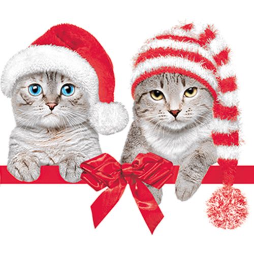 Maki ubrousky v�no�n� 3vrstv� 33 x 33 cm 20 ks - Lovely Cats in Christmas Hats Maki ubrousky v�no�n� 3vrstv� 33 x 33 cm 20 ks - Lovely Cats in Christmas Hats