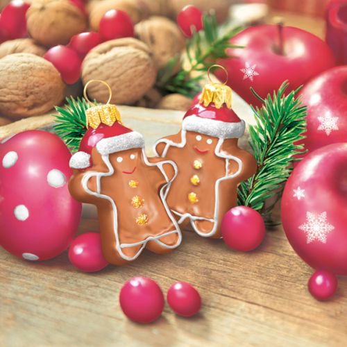 Maki ubrousky v�no�n� 3vrstv� 33 x 33 cm 20 ks - Gingerbread Men Baubles Maki ubrousky v�no�n� 3vrstv� 33 x 33 cm 20 ks - Gingerbread Men Baubles