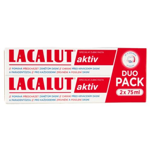 LACALUT Aktiv zubn� pasta proti parodont�ze DUOPACK 2x75 ml LACALUT Aktiv zubn� pasta proti parodont�ze DUOPACK 2x75 ml