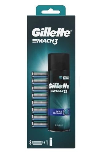 Gillette Mach3 8 hlavic+gel na holen� Extra Comfort 200 ml Gillette Mach3 8 hlavic+gel na holen� Extra Comfort 200 ml