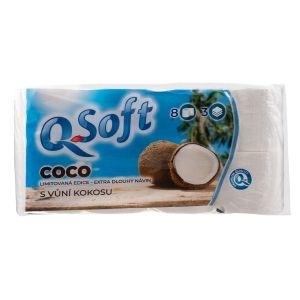Q-Soft 3-vrstv� toaletn� pap�r kokos 8 ks Q-Soft 3-vrstv� toaletn� pap�r kokos 8 ks