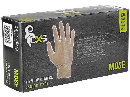 Rukavice vinylov� 100ks/krab vel. XL - b�l�