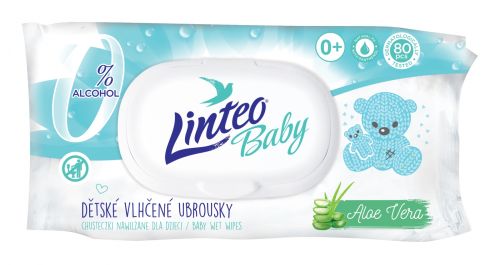Linteo Baby vlh�en� ubrousky s klipem 80 ks Aloe Vera Linteo Baby vlh�en� ubrousky s klipem 80 ks Aloe Vera