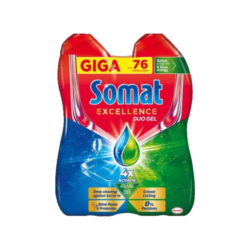 Somat Excellence Duo Gel do my�ky 2 x 684 ml ( 76 d�vek ) Somat Excellence Duo Gel do my�ky 2 x 684 ml ( 76 d�vek )