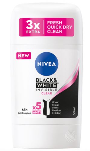 Nivea deo stick Black & White Invisible Clear 50ml Nivea deo stick Black & White Invisible Clear 50ml