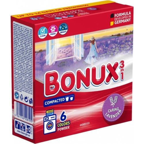 Bonux Color Caring Lavender prac� pr�ek, 6 PD, 390 g Bonux Color Caring Lavender prac� pr�ek, 6 PD, 390 g