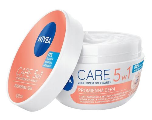 Nivea Care 5in1 lehk� kr�m na obli�ej pro z��ivou ple� 100 ml Nivea Care 5in1 lehk� kr�m na obli�ej pro z��ivou ple� 100 ml