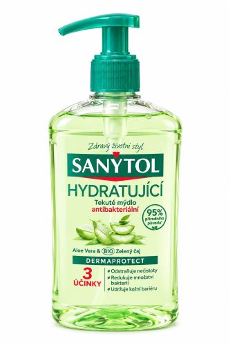 Sanytol dezinfek�n� hydratuj�c� tekut� m�dlo Zelen� �aj &amp; Aloe vera 250 ml